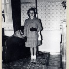 Janet Marston, daughter of Vic Marston and cousin of Janet Dammes, seen here probably at her family home in Hull. | Janet Dammes