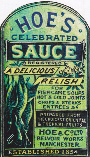 Labels tommyspackfillers_0001#02 Facsimile of the Hoe's Sauce bottle label from about the time of the First World War. | tommyspackfillers.com