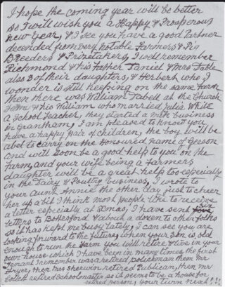 The second (reverse) page of the later letter. | Bottesford Local History Archive