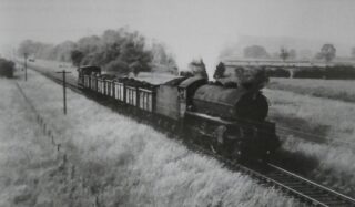 Bottesford for Belvoir - slide 32 An iron ore train running along the Denton mineral branch of the Great Northern Railway as it approached Belvoir Junction. | Reproduced in Alfred Henshaw