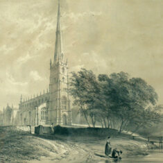 An 18th century engraving of St Mary’s, Bottesford. | Bottesford Community Heritage Project