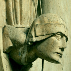 P1050428_08 The head of a monk (or is a woman?), on the eastern pilaster of the southern arcade. | Neil Fortey