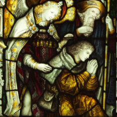 P1090927_03 Part of the Nativity window in the Lady Chapel - angels and worshippers at the birth of Christ. | Neil Fortey