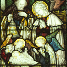 P1090930_02 The Holy Family in the manger at Bethlehem. Part of the Nativity window in the Lady Chapel. | Neil Fortey