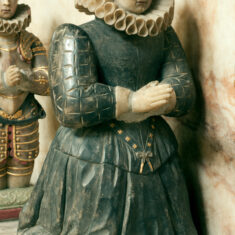 Effigies of four more of the surviving children of the 4th Earl of Rutland and Countess Elizabeth: tentatively identified as Bridget.