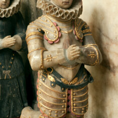 Effigies of four more of the surviving children of the 4th Earl of Rutland and Countess Elizabeth: tentatively identified as Oliver.