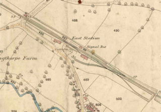 Picture 3#2 Location and layout of Bottesford Station, as shown in the 1884 OS map. Most of the features seen here were part of the original 1850 design, and are still in use today. | Ordnance Survey, 1884: Bottesford Local History Archive