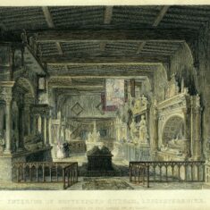 A 19th century engraving of the interior of St Mary’s, Bottesford, looking westwards from the high altar. | Bottesford Community Heritage Project